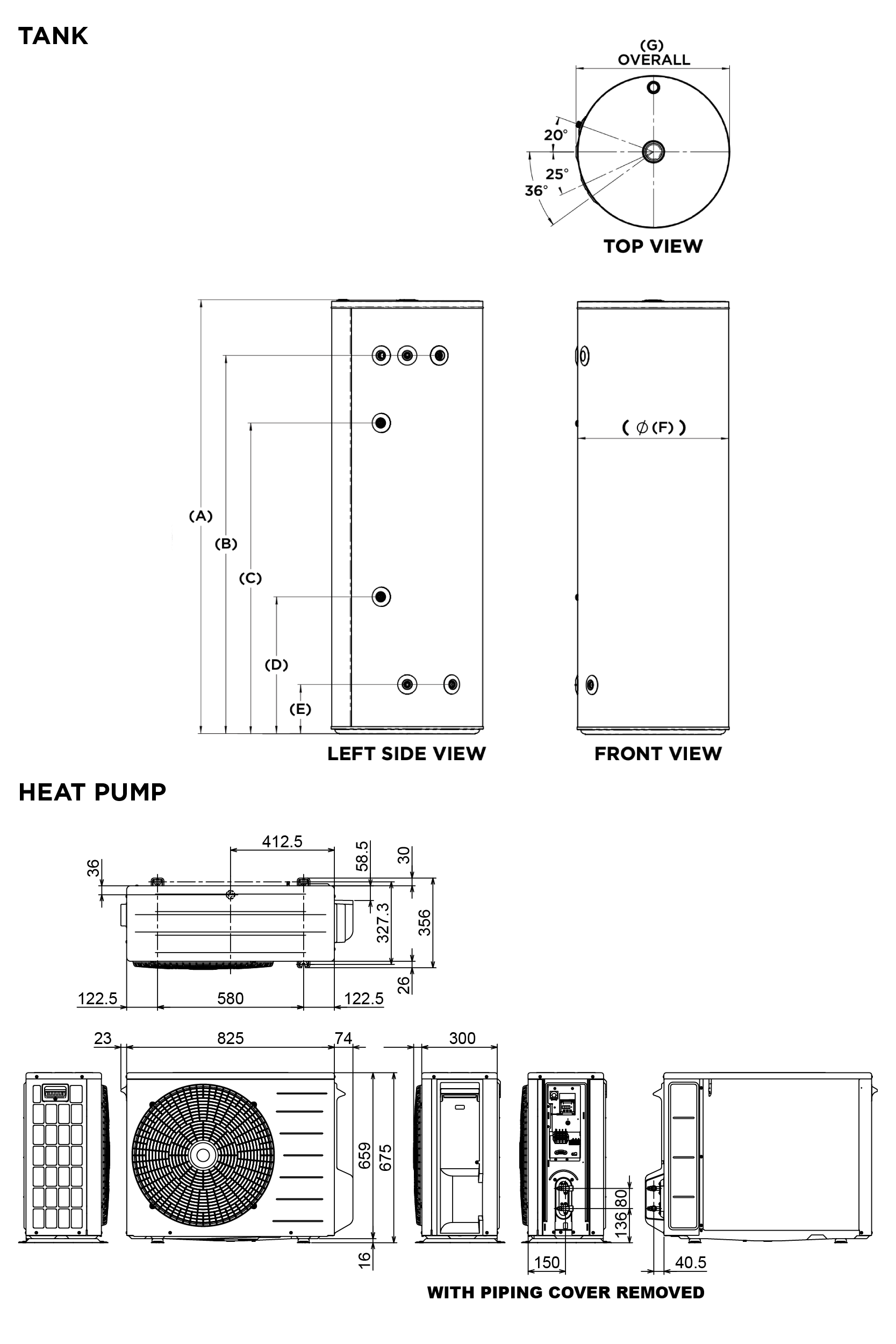 Split Heat Pump line drawing